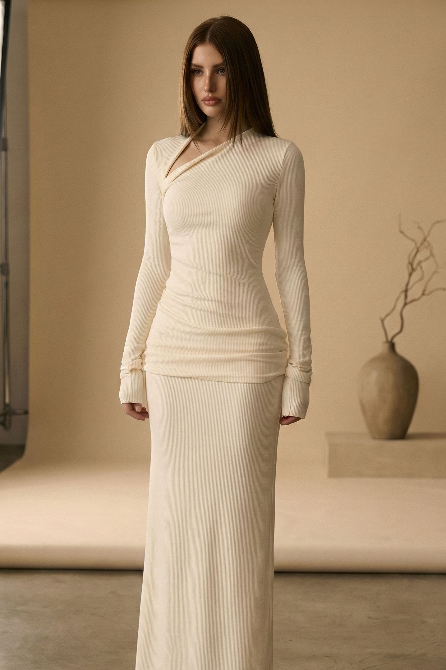 Viscose Bodycon Skirt - Slim Fit Mid-Length