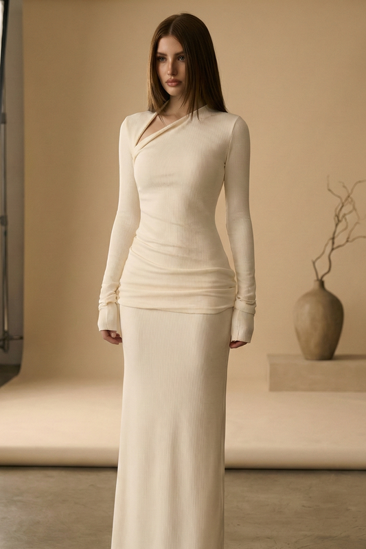 Viscose Bodycon Skirt - Slim Fit Mid-Length