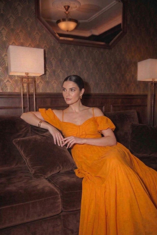 Viscose Backless Maxi Dress - Yellow Beach Vacation