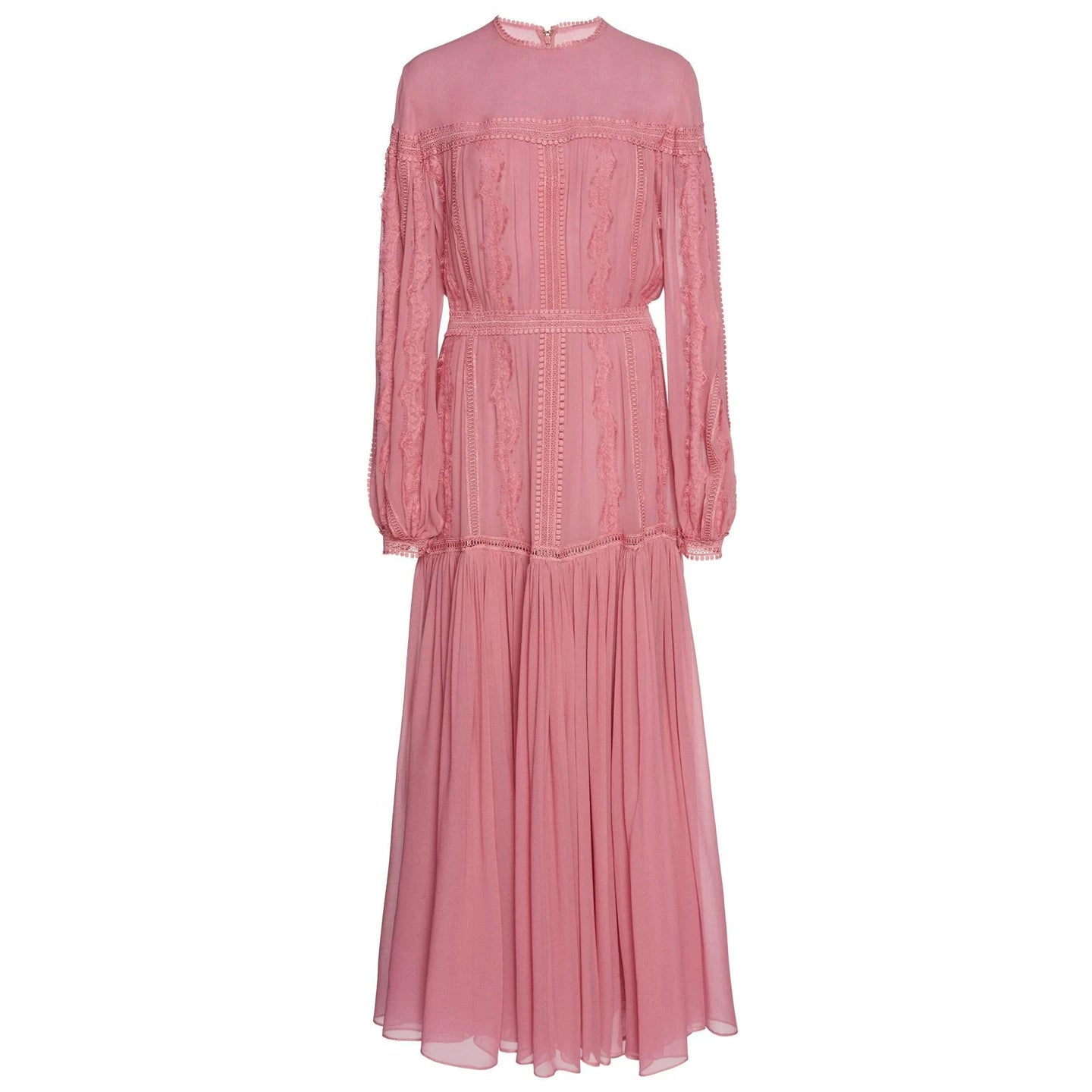 Lace Patchwork Dress - Blush Tone, Elegant Fit