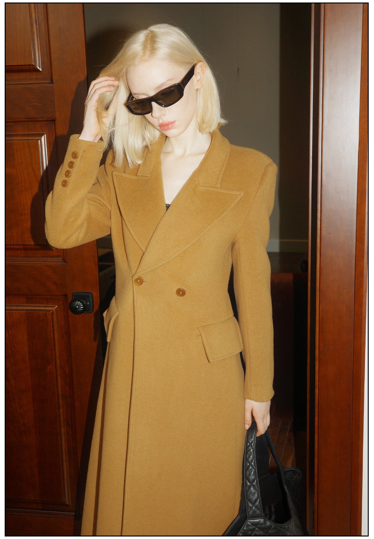 Wool Long Coat - Elegant Minimalist Design