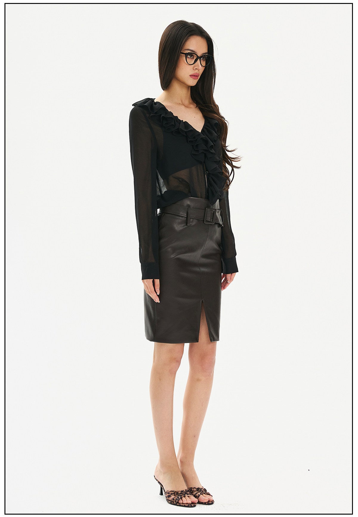 Chiffon Blouse with Ruffled Edges