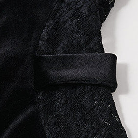 Velvet Lace Dress - Elegant Halter Neck