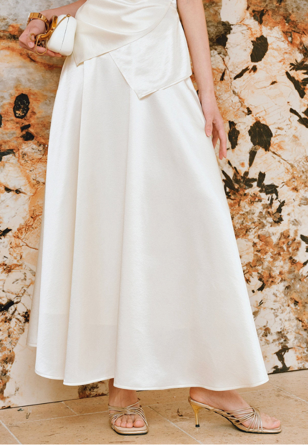 Mulberry Silk 3-Piece Set - Halter Neck Top and Umbrella Skirt