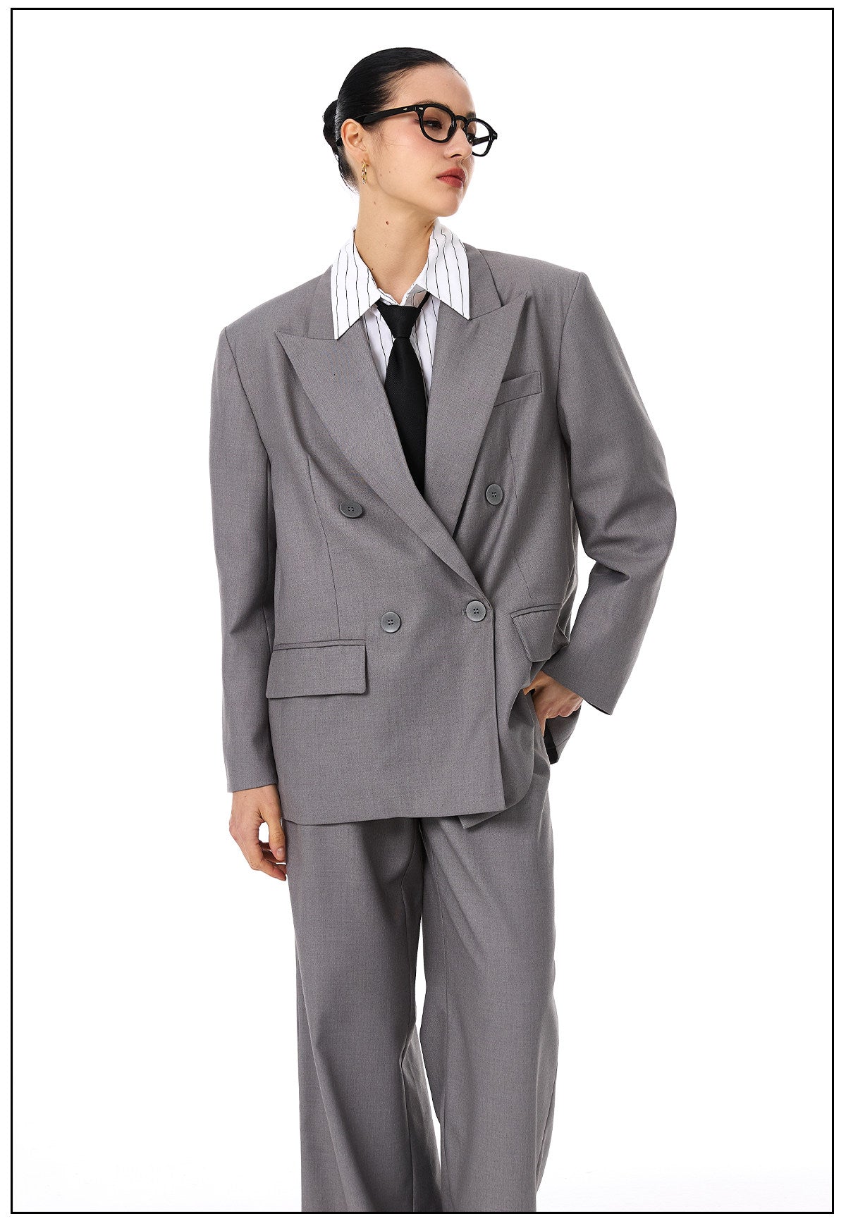 Viscose - Elegant Top and Tailored Pants Two-Piece Set