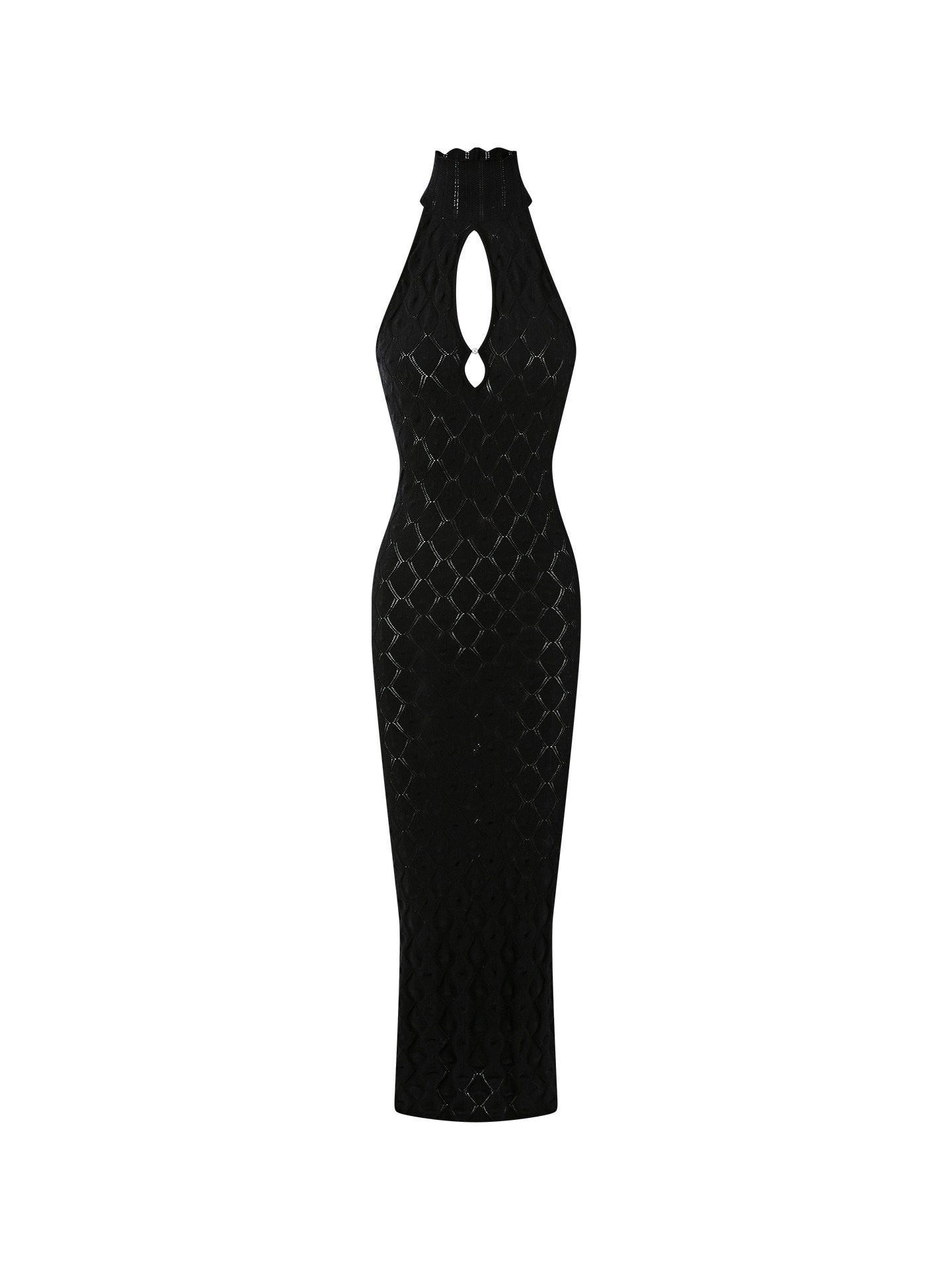 Mulberry Silk Dress - Halter Neck Cut-Out Design
