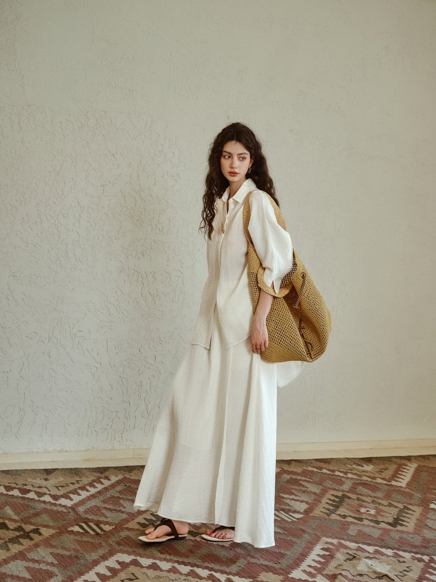Linen Shirt and Skirt Set - Elegant and Versatile