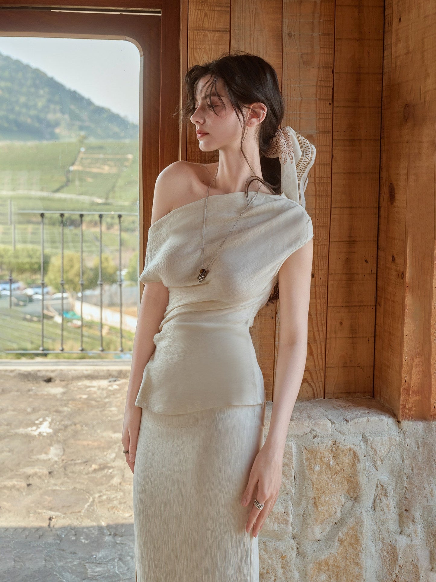 Viscose Skirt Set - Textured Design