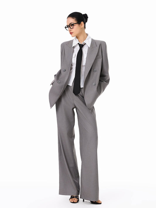 Viscose - Elegant Top and Tailored Pants Two-Piece Set