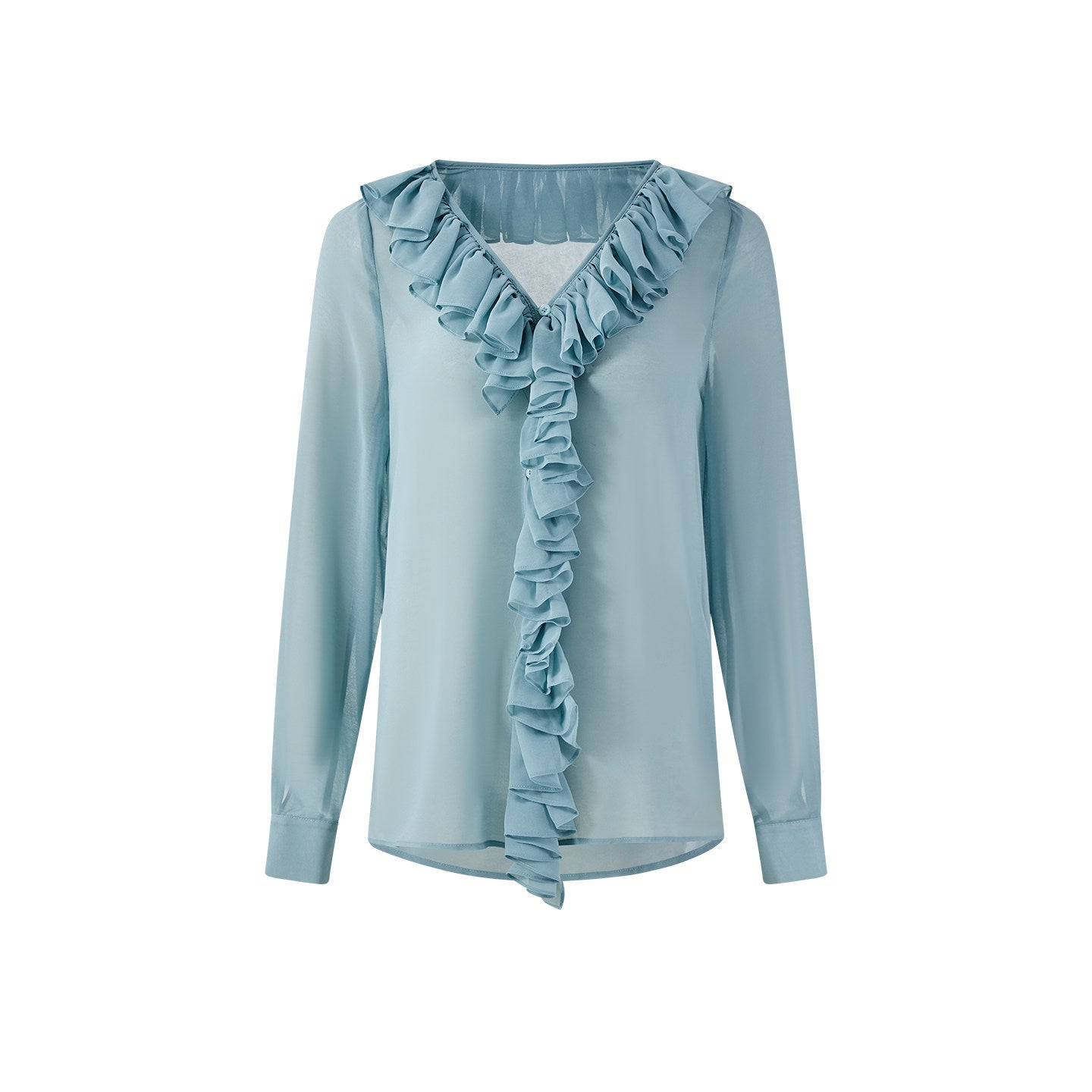 Chiffon Blouse with Ruffled Edges