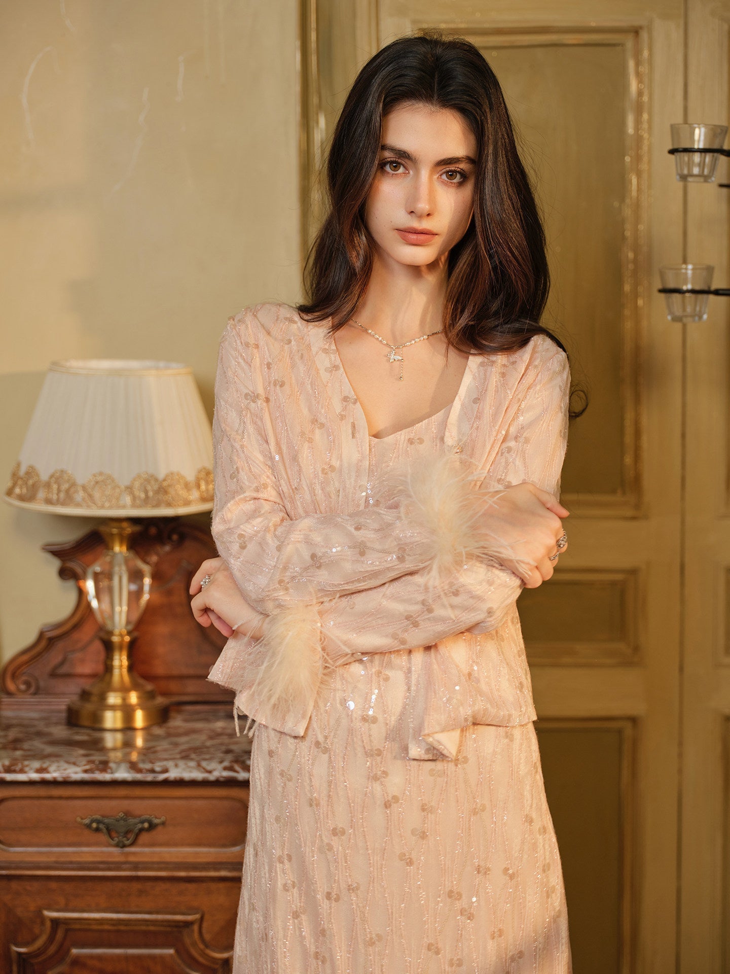 Silk Blend 2-Piece Set - Cardigan and Camisole