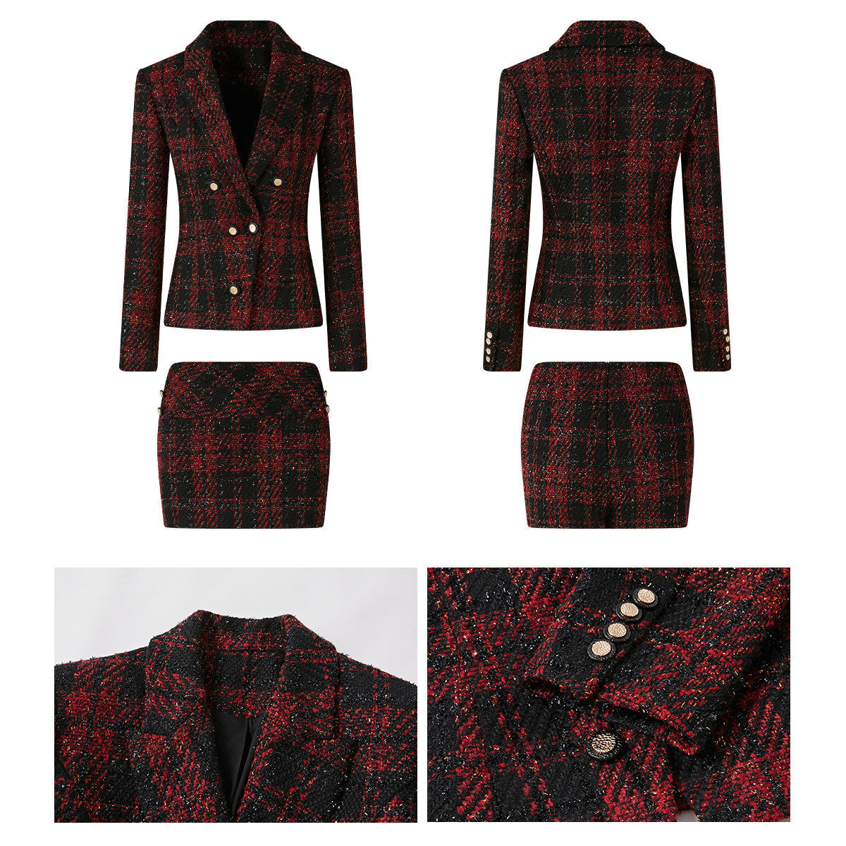 Boucle - Coat and Skirt Two-Piece Set