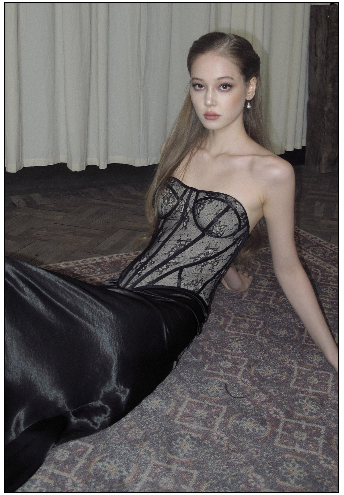 Lace Corset Top - Elegant Satin Finish
