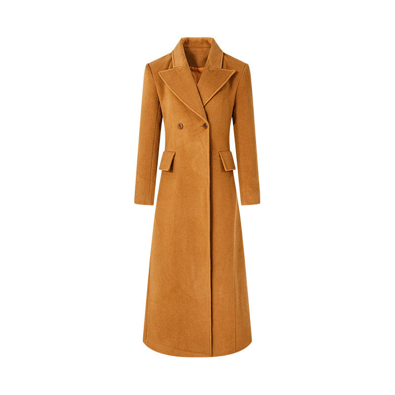Wool Long Coat - Elegant Minimalist Design