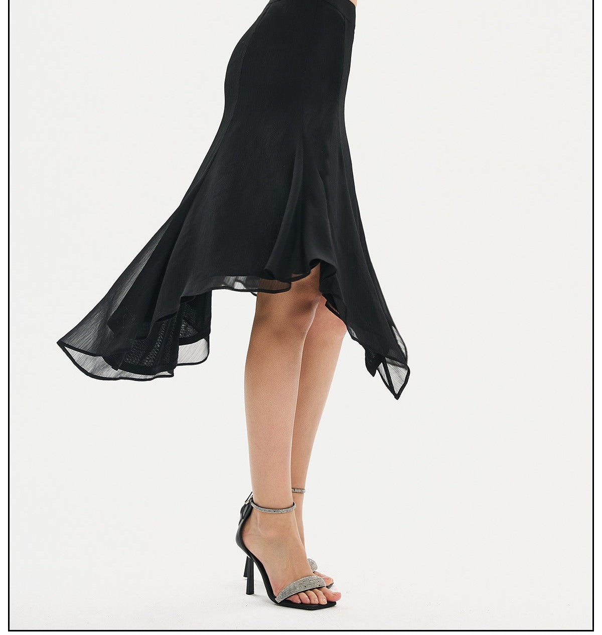 Polyester Skirt - Elegant Black Mesh Design