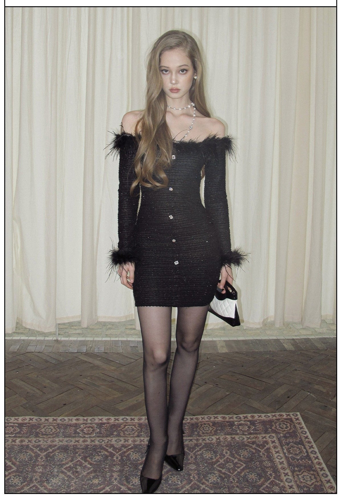 Polyester Dress - Elegant One-Shoulder Design