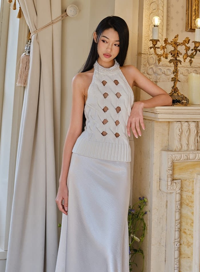 Knitted Top with Bling Design