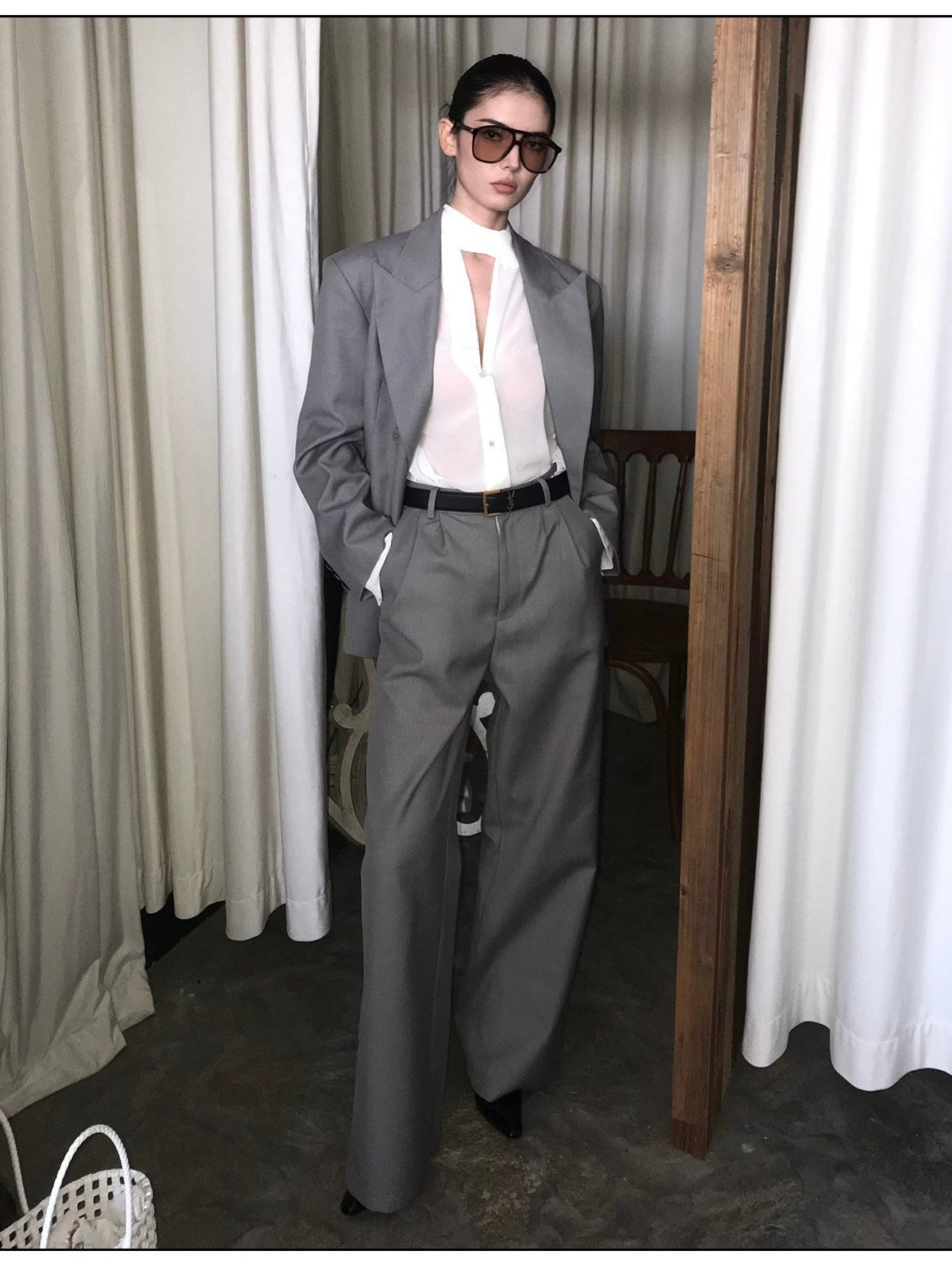 Viscose - Elegant Top and Tailored Pants Two-Piece Set