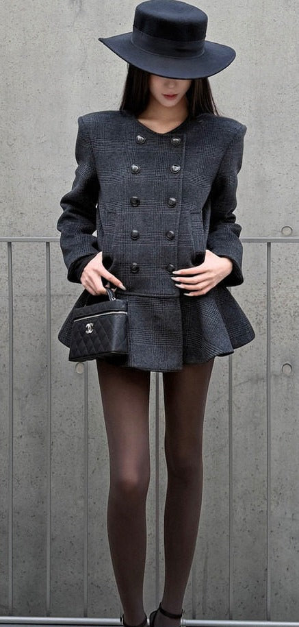 Polyester Coat Set - Elegant Gray