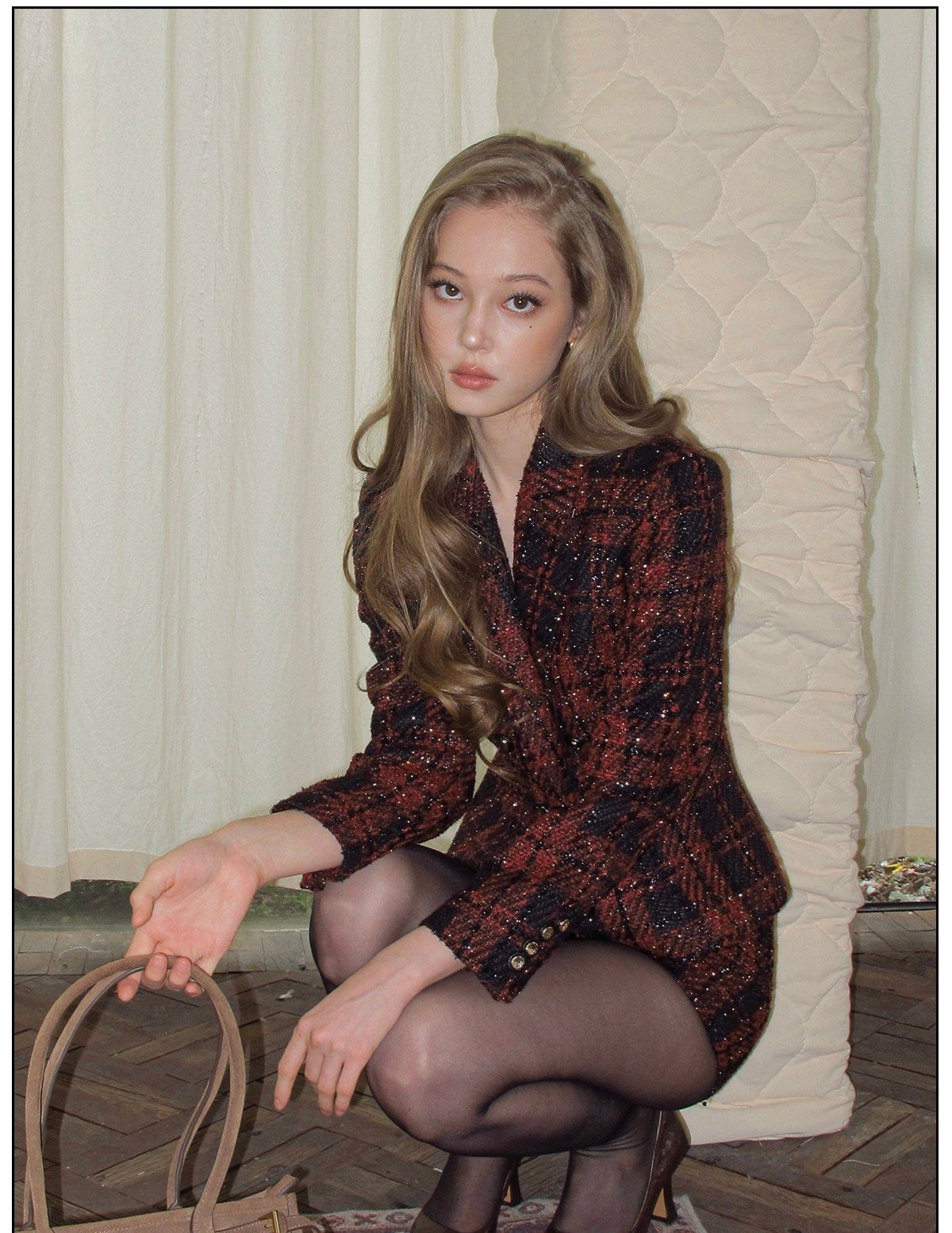 Boucle - Coat and Skirt Two-Piece Set