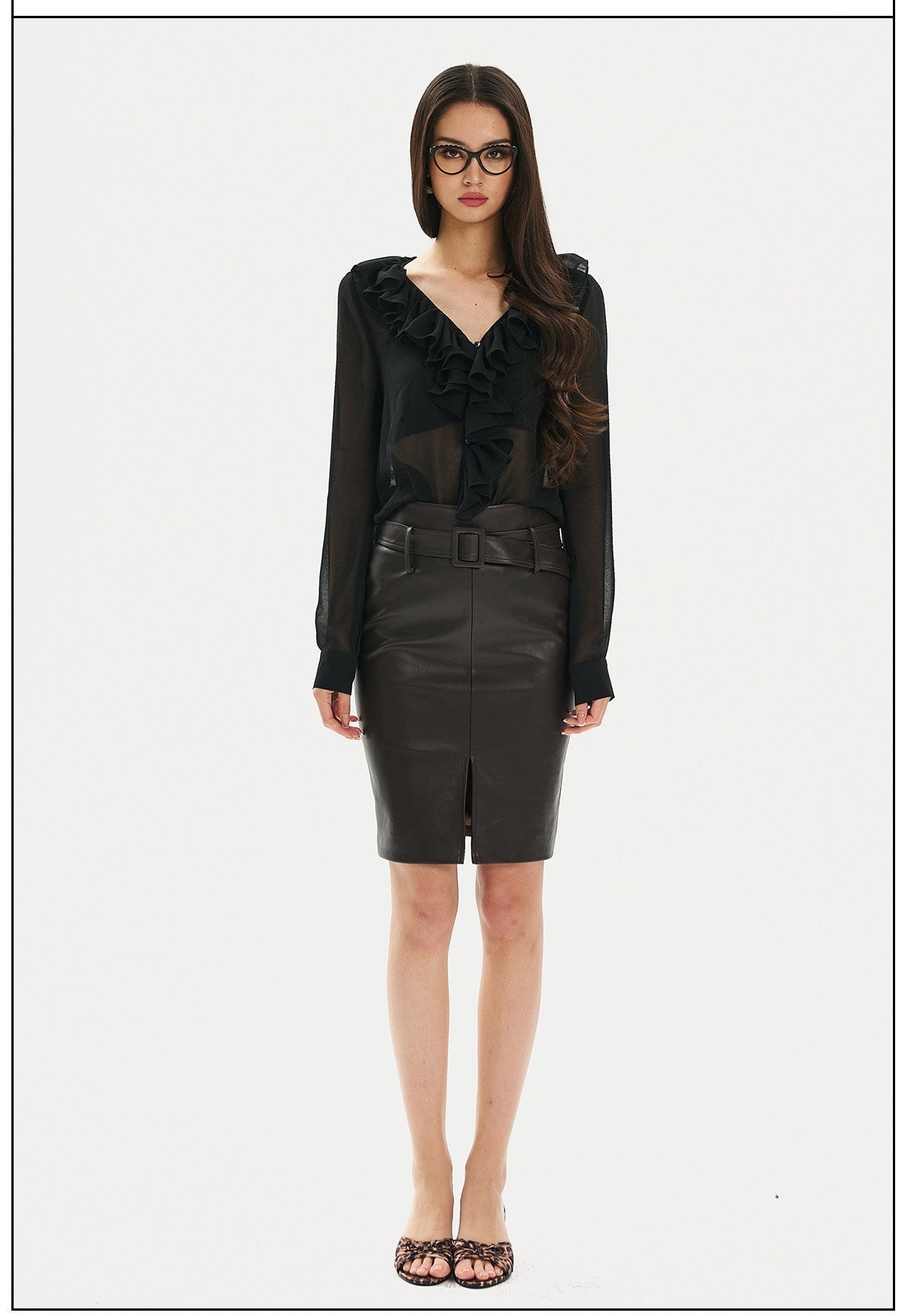 Chiffon Blouse with Ruffled Edges
