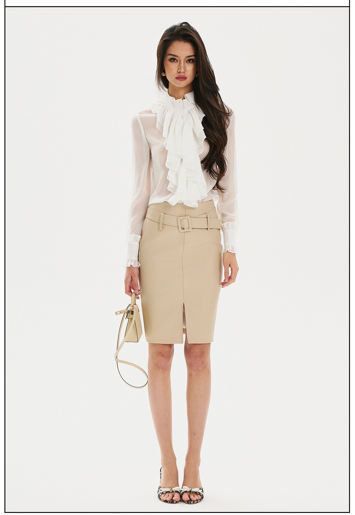 Chiffon Blouse with Ruffle Design