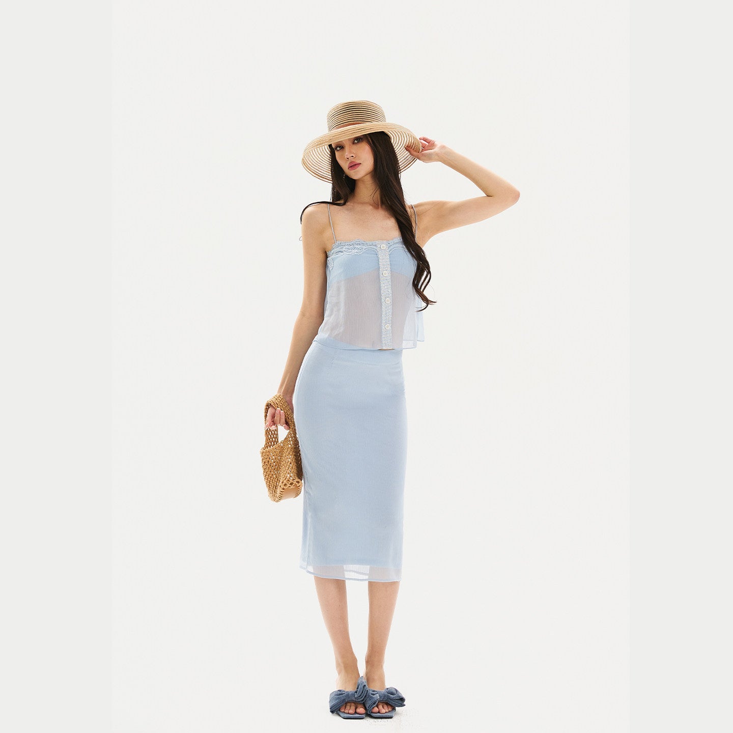 Mulberry Silk - Elegant Top and Skirt Two-Piece Set