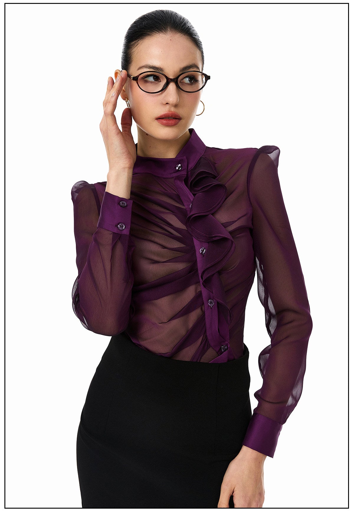 Sheer Viscose Blouse - Elegant and Lightweight