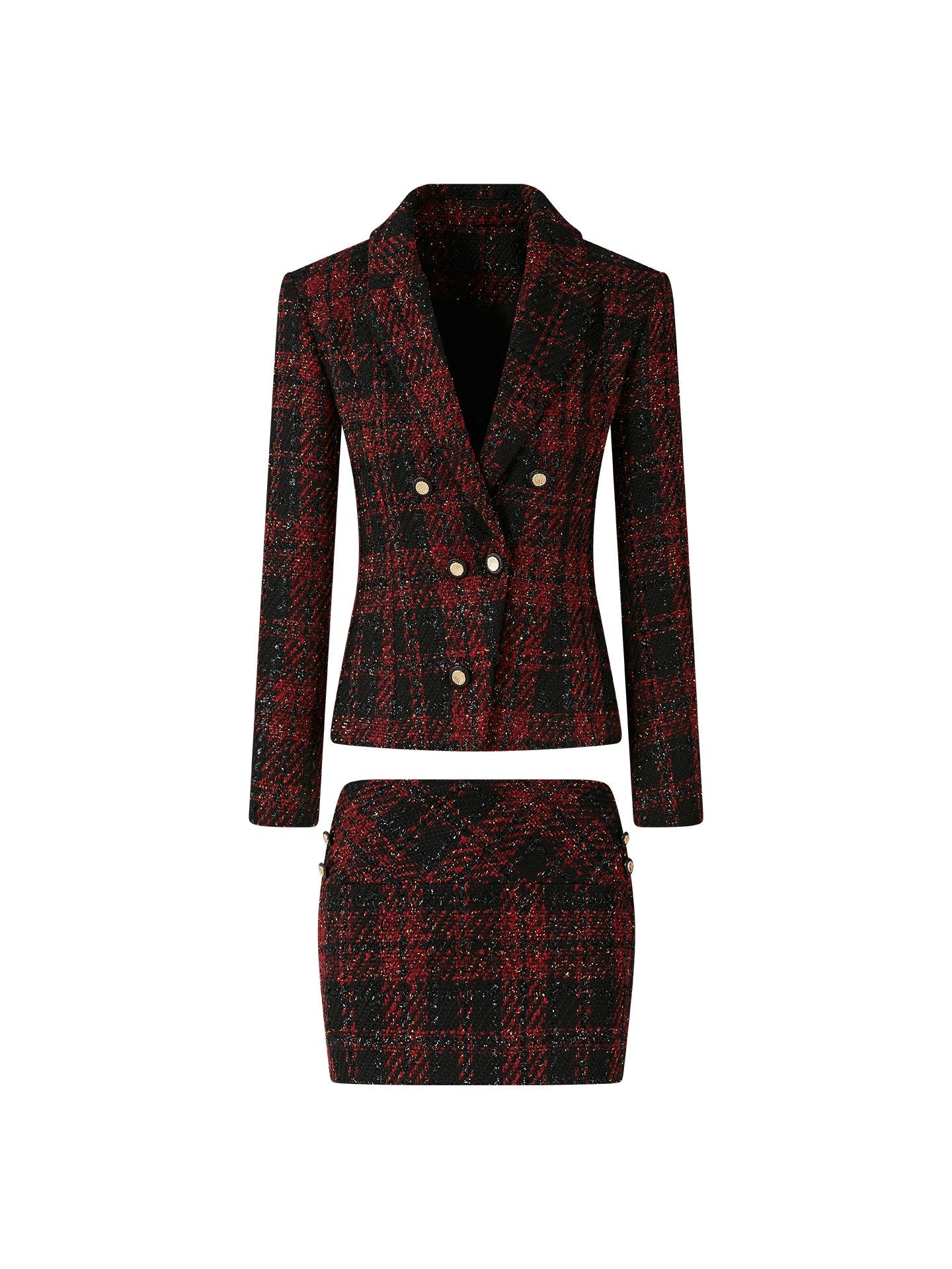 Boucle - Coat and Skirt Two-Piece Set
