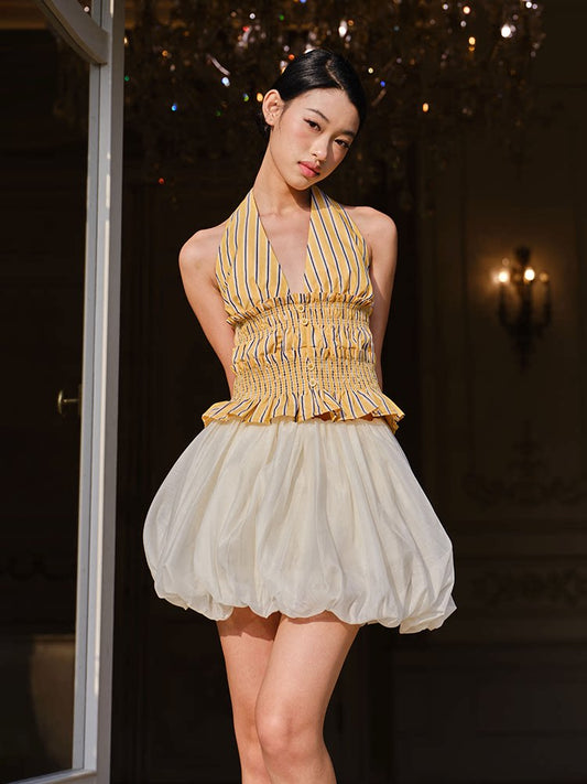 Cotton Sleeveless Striped Shirt
