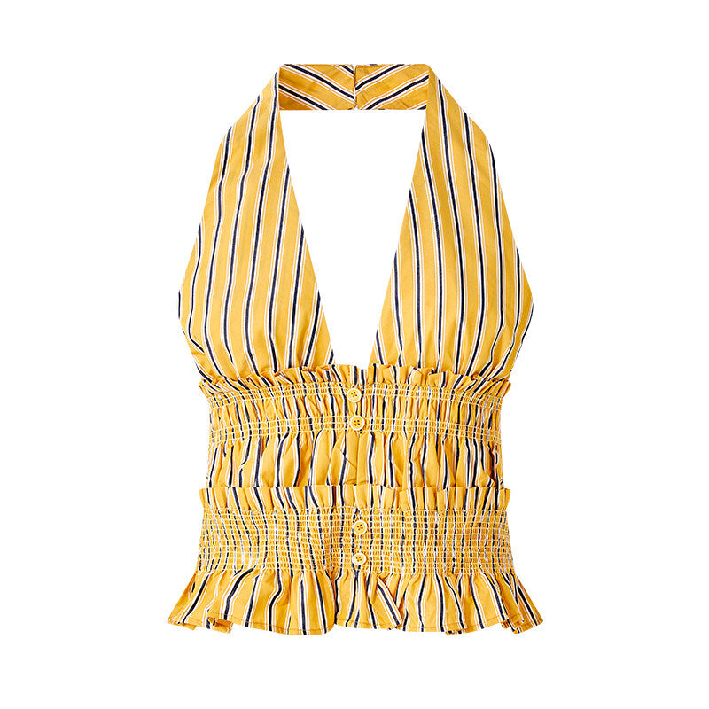Cotton Sleeveless Striped Shirt