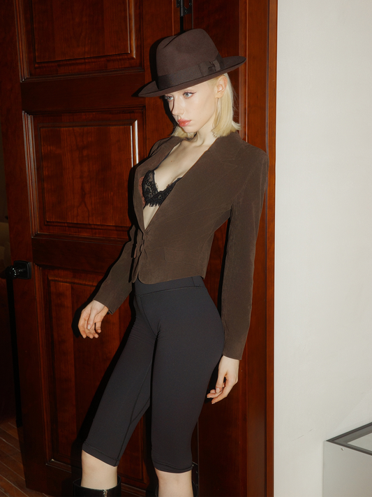 Suede Jacket with Tailored Fit and Versatile Style