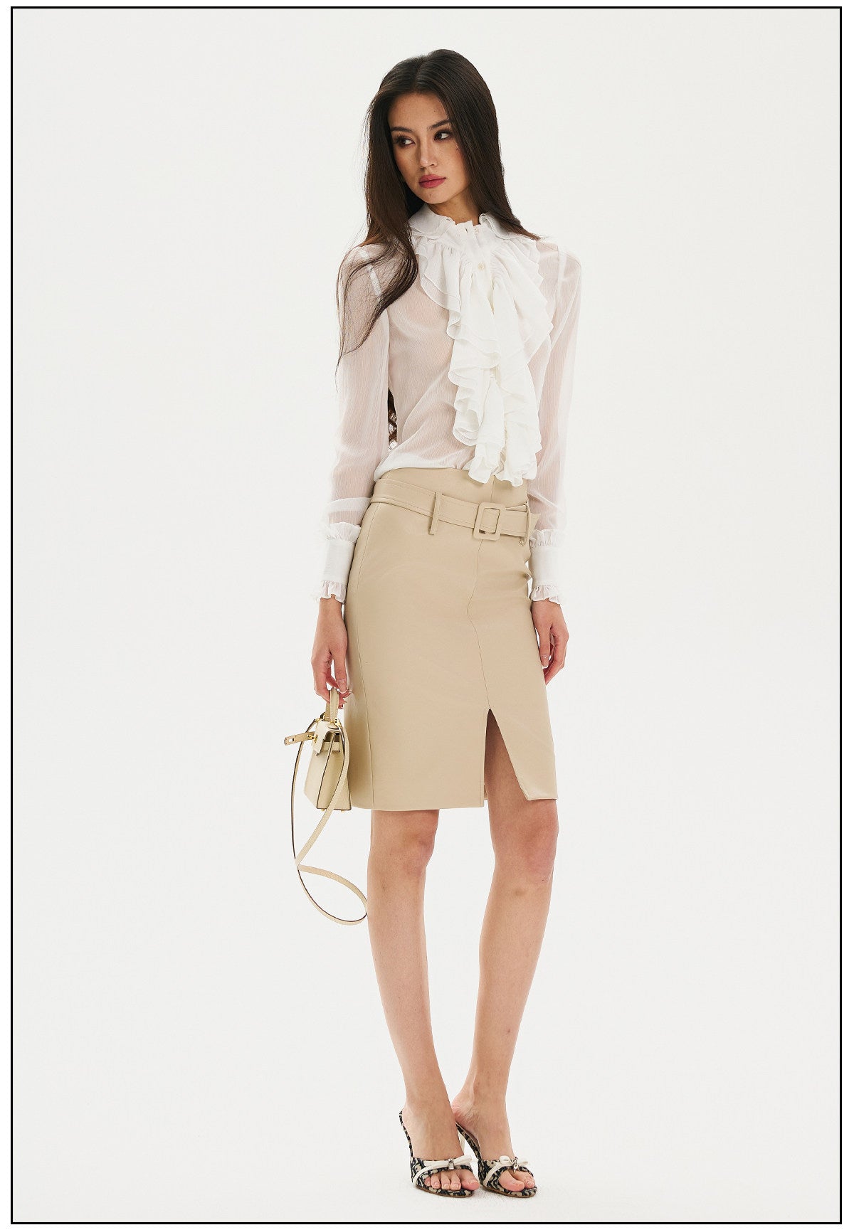Chiffon Blouse with Ruffle Design