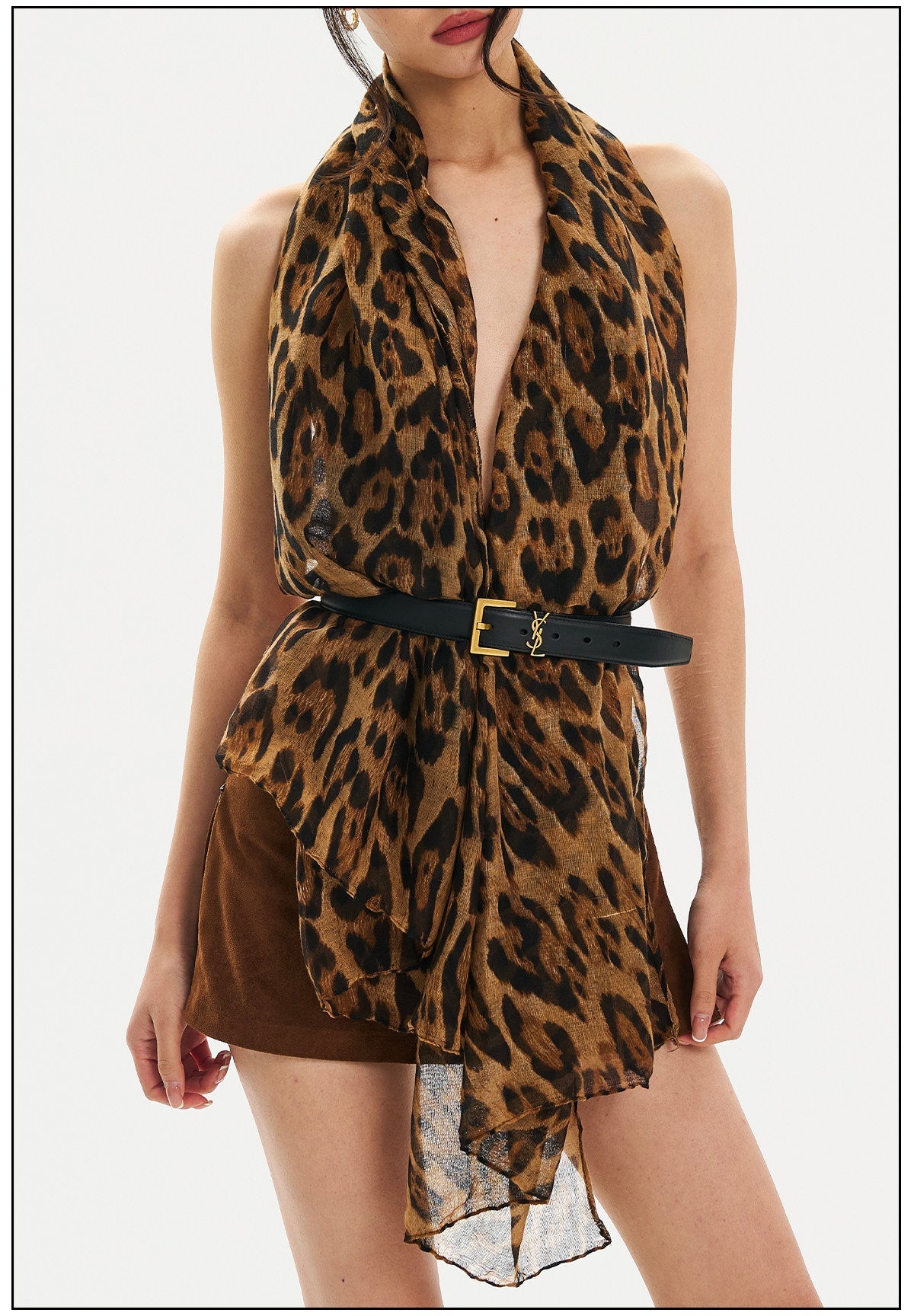 Chiffon Leopard Print Scarf - Versatile and Elegant