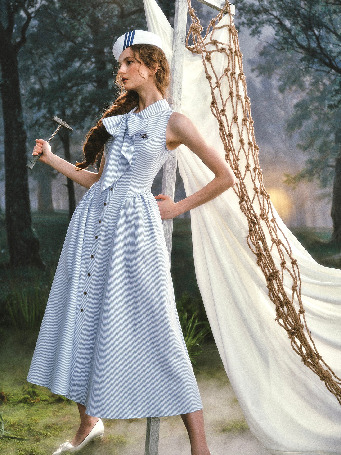 Cotton Blend Shirt Dress