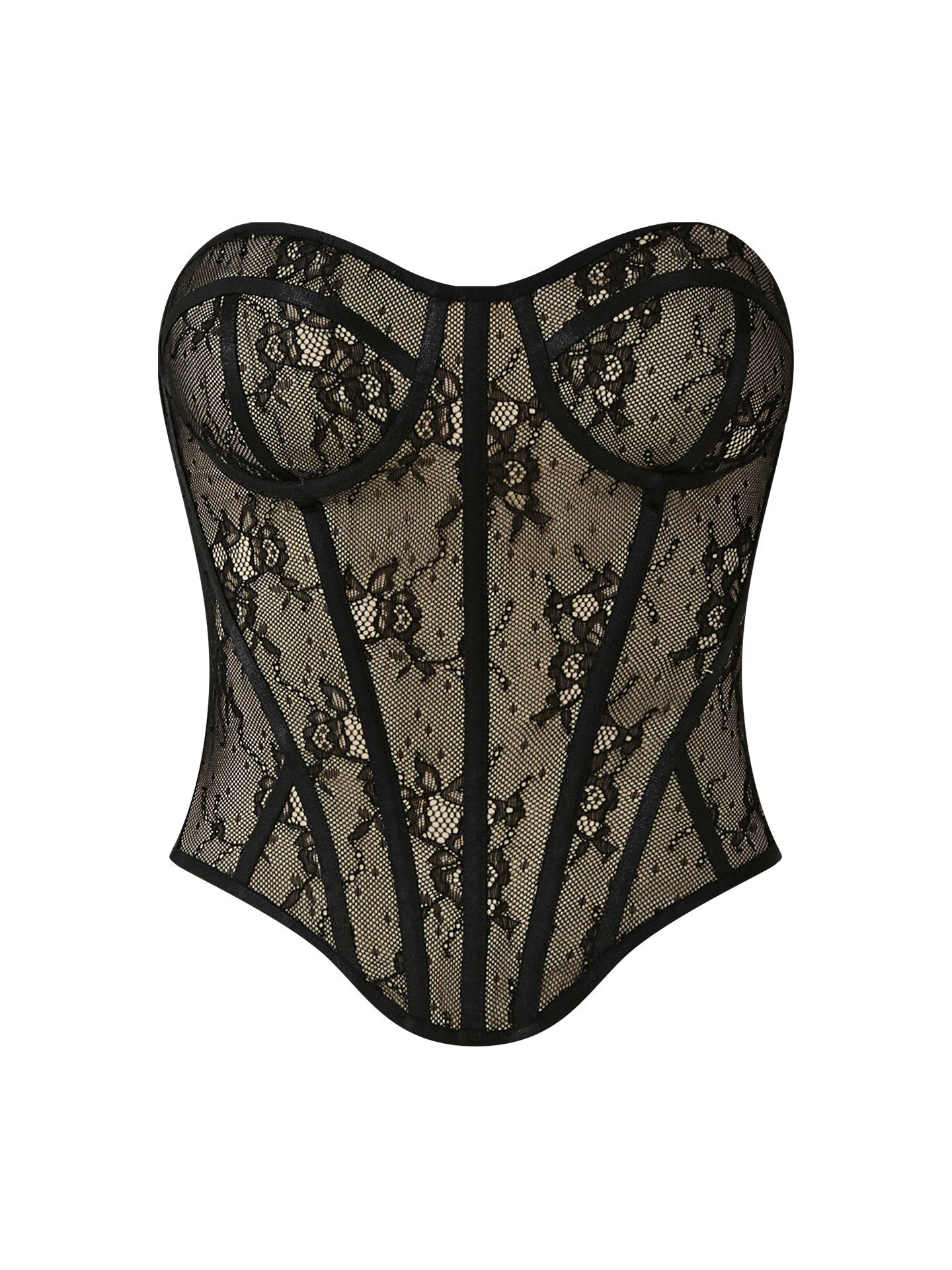 Lace Corset Top - Elegant Satin Finish