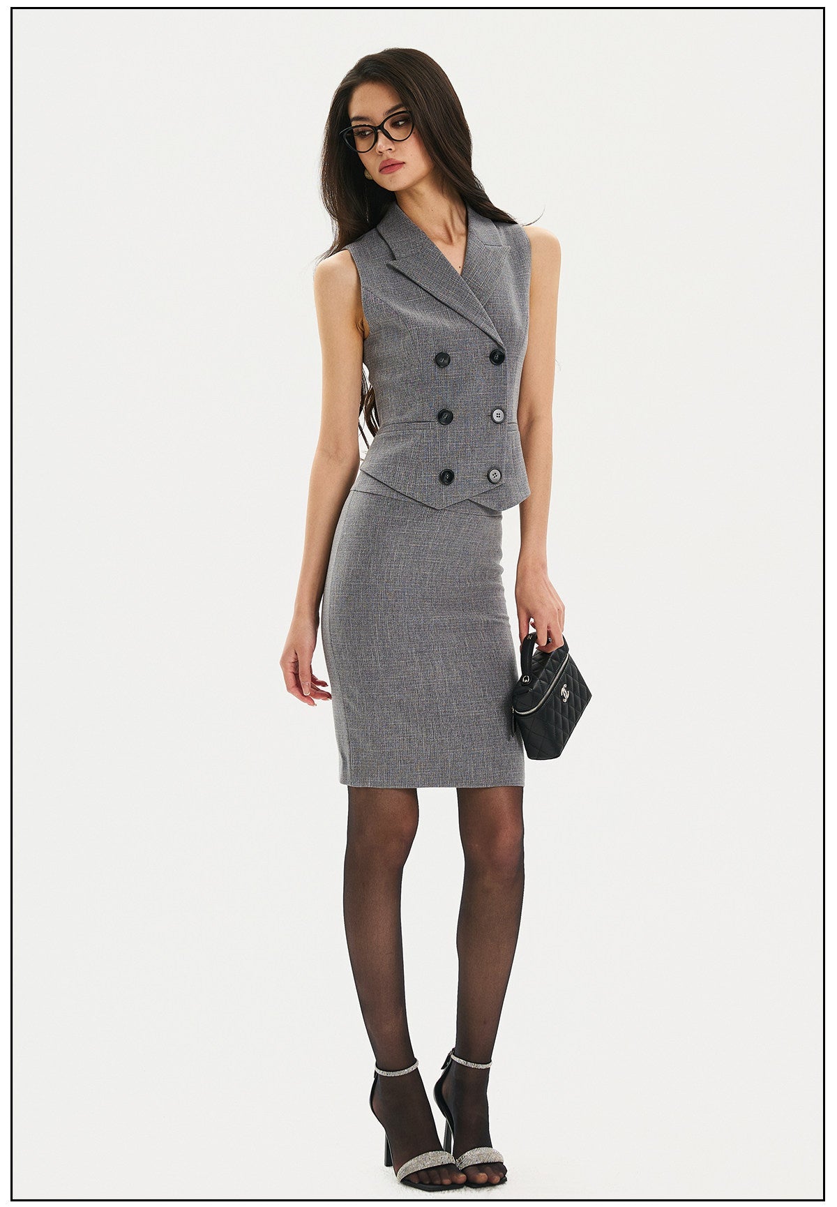 Viscose - Vest and Skirt Two-Piece Set