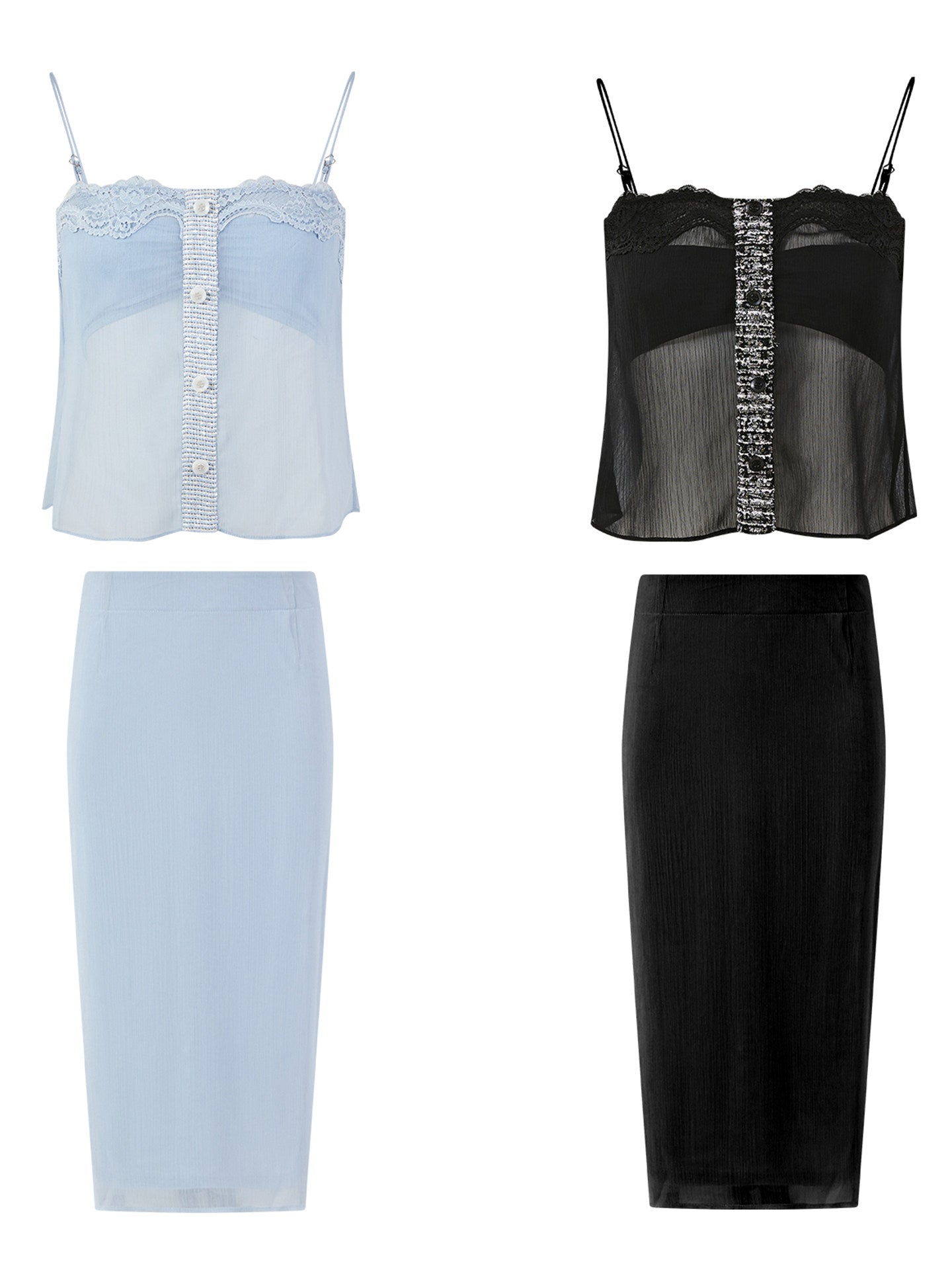 Mulberry Silk - Elegant Top and Skirt Two-Piece Set