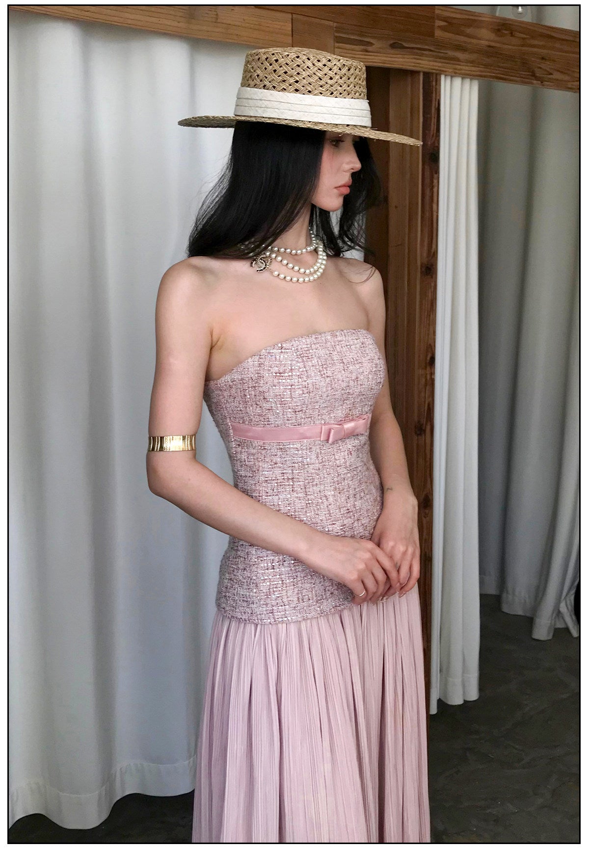 Pink Strapless Dress - Elegant Evening Gown