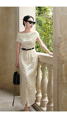 Viscose Skirt Set - Textured Design