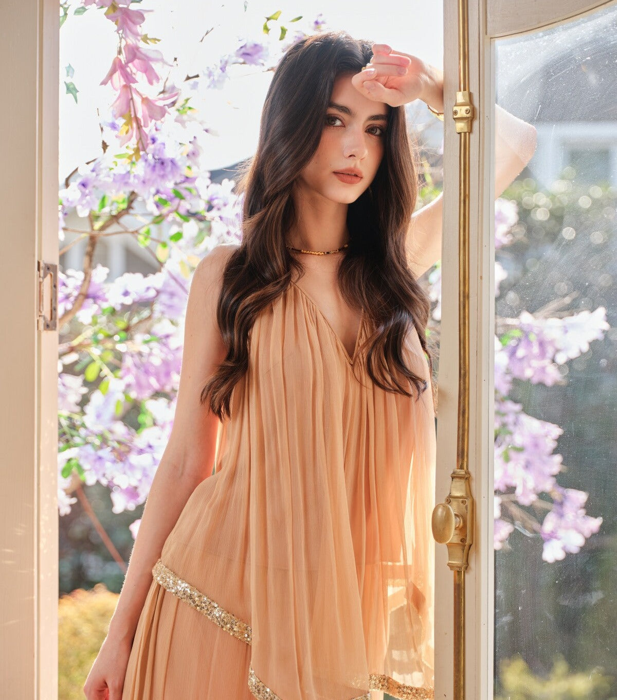 Cinnamon Pink 3-Piece Set - Cardigan, Camisole and Skirt