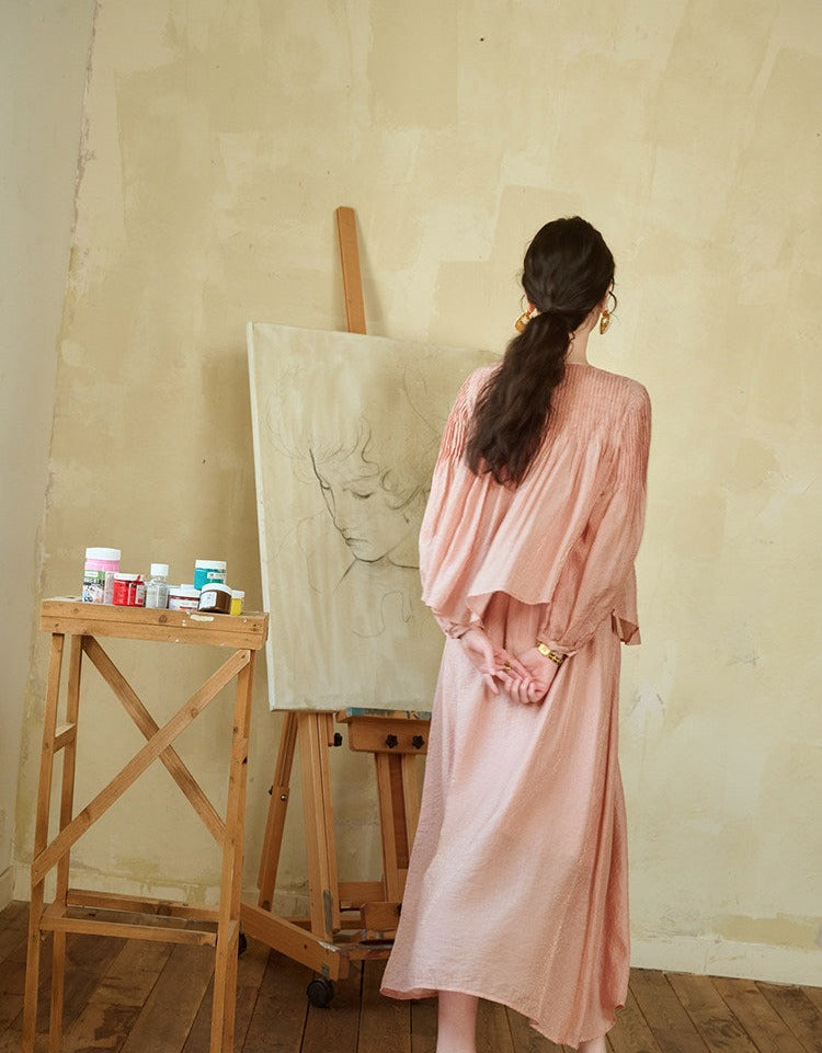 Tencel Ramie Top and Skirt Set - Elegant Design