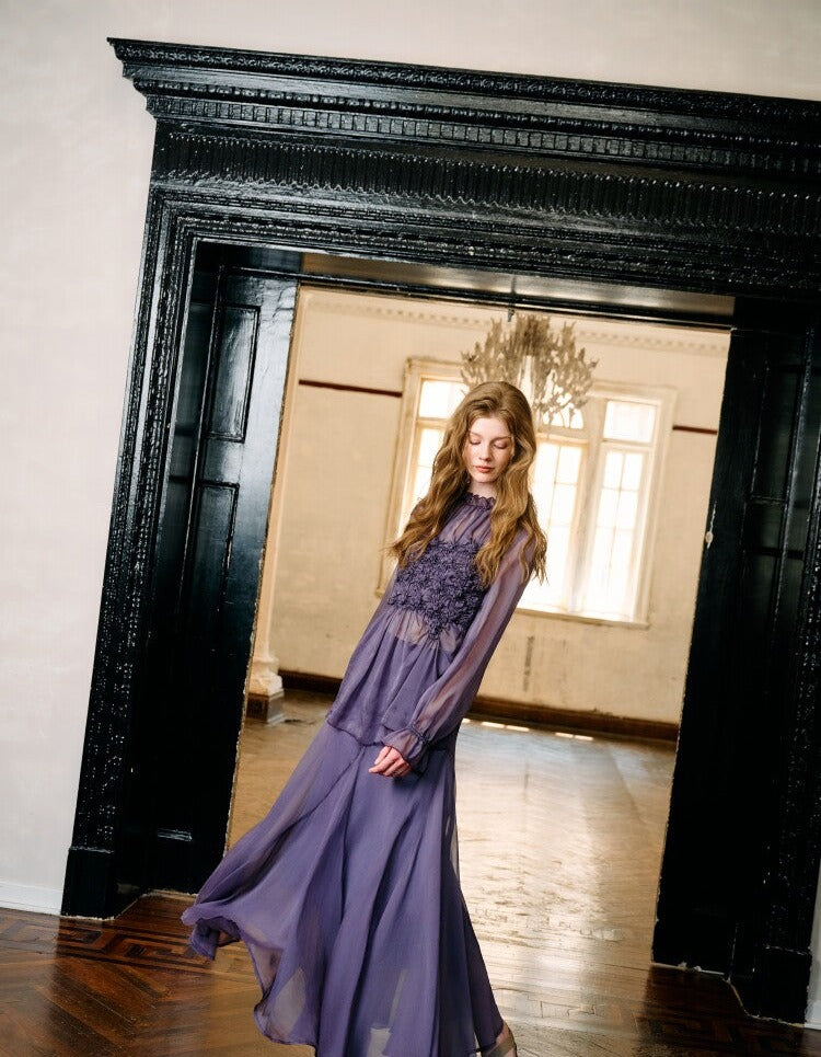 Viscose Set - Elegant Textured Top and Flowing Skirt