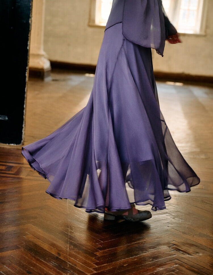Viscose Set - Elegant Textured Top and Flowing Skirt