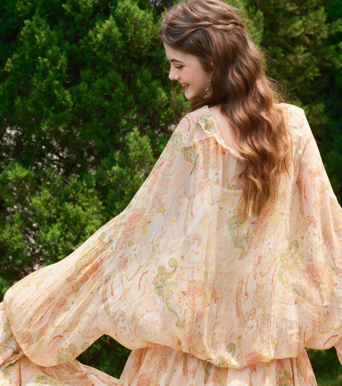 Viscose 2-Piece Set - Campania Flower Top and Skirt