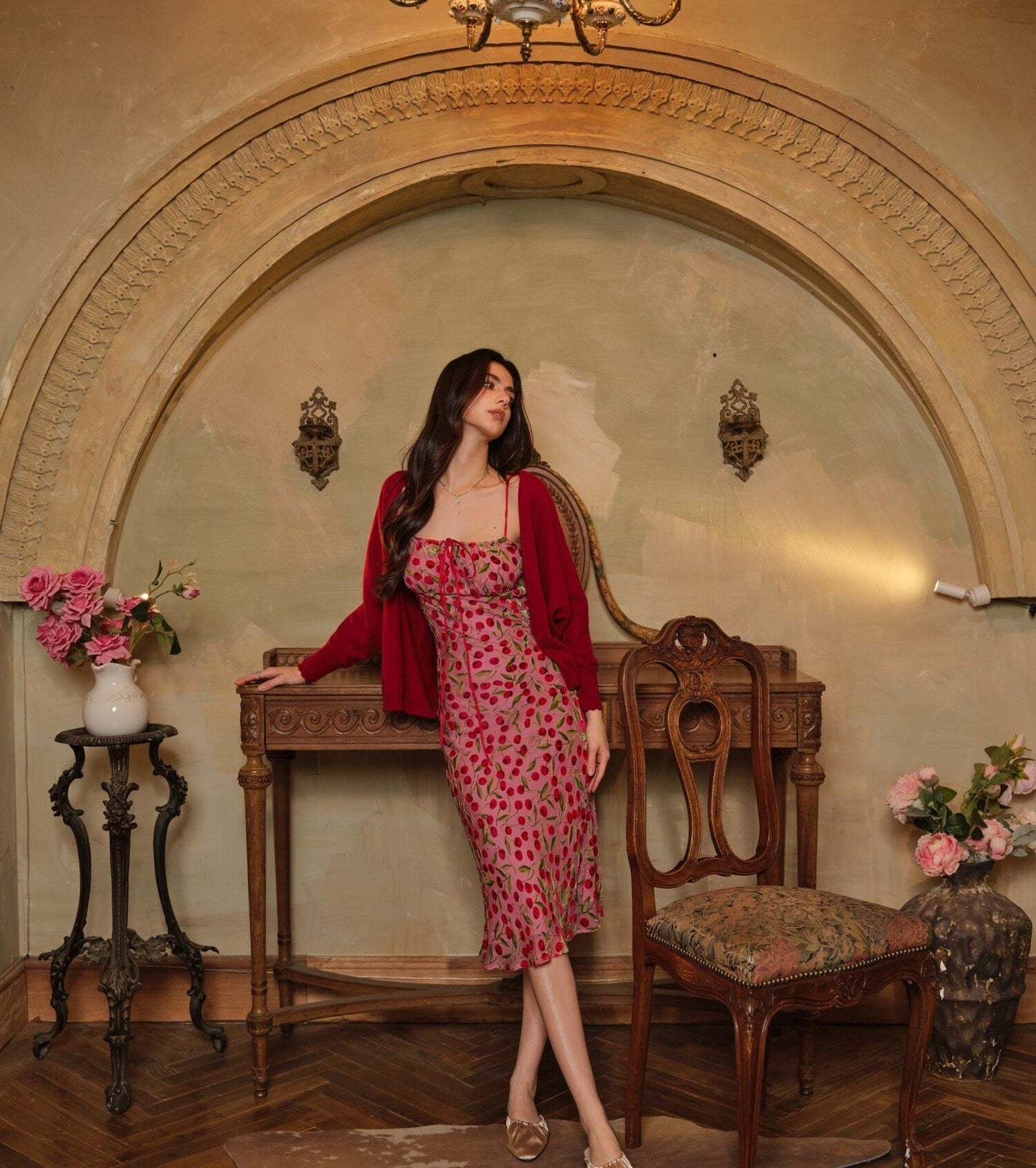 Mulberry Silk Cami Dress - Cherry Wine Color