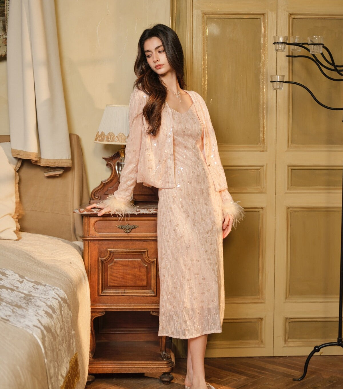 Silk Blend 2-Piece Set - Cardigan and Camisole