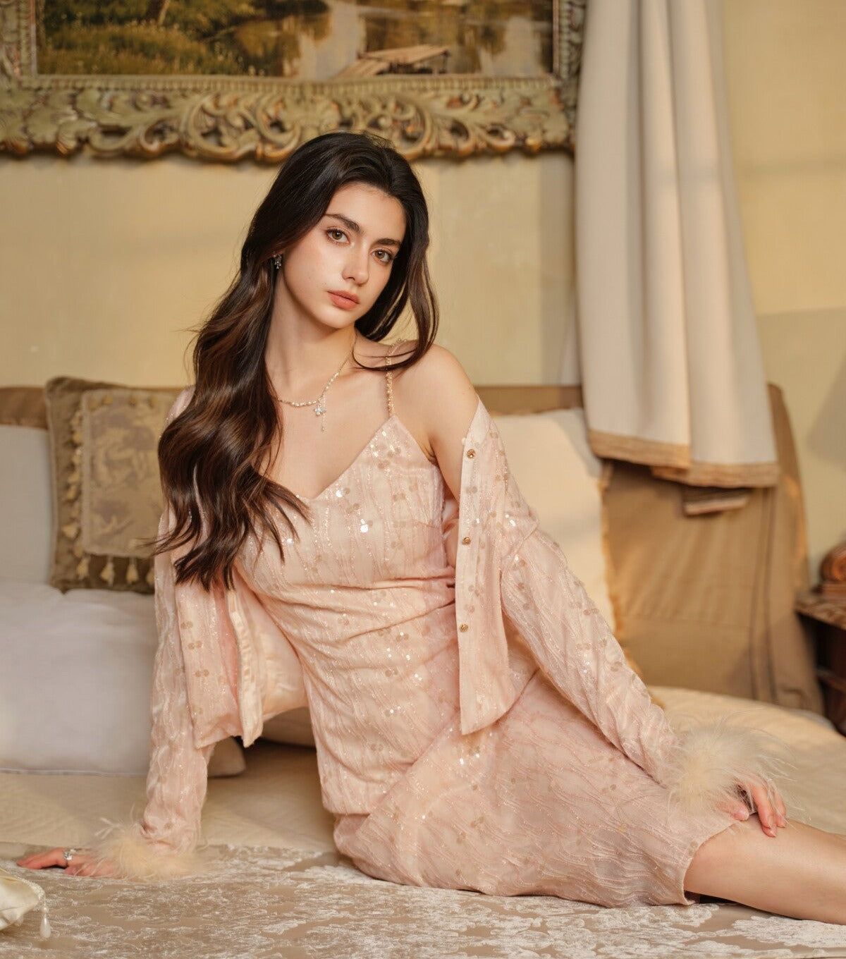 Silk Blend 2-Piece Set - Cardigan and Camisole