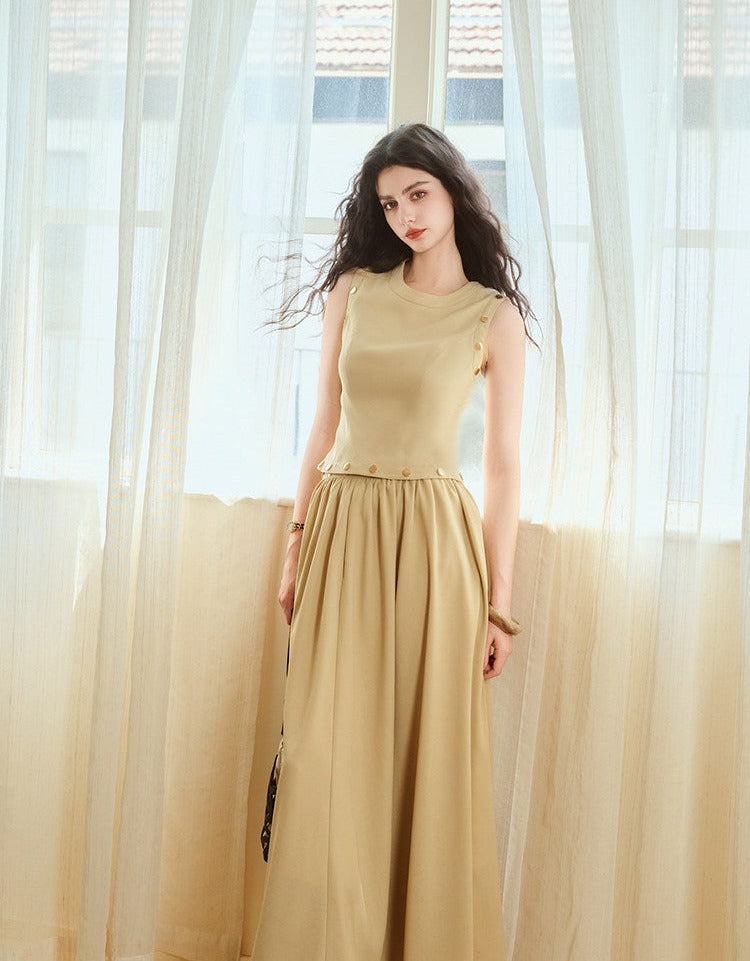 Viscose Top and Skirt Set - Textured Design
