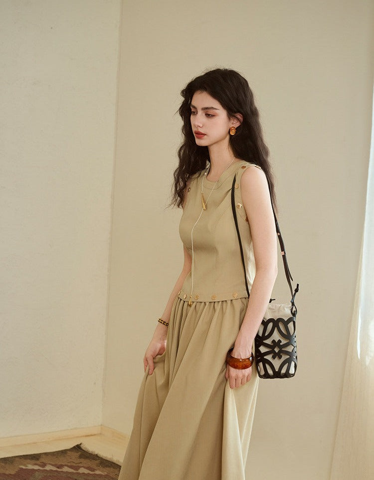 Viscose Top and Skirt Set - Textured Design
